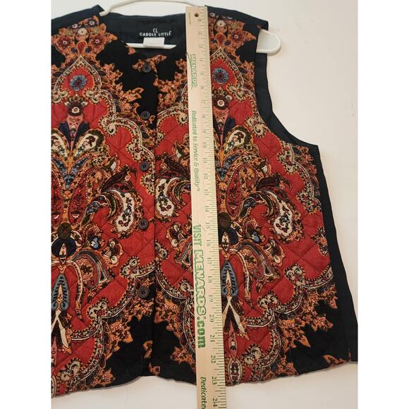 Vintage Carole Quilted Vest, Oriental Print, Size 10, Made in USA - Picture 4 of 7